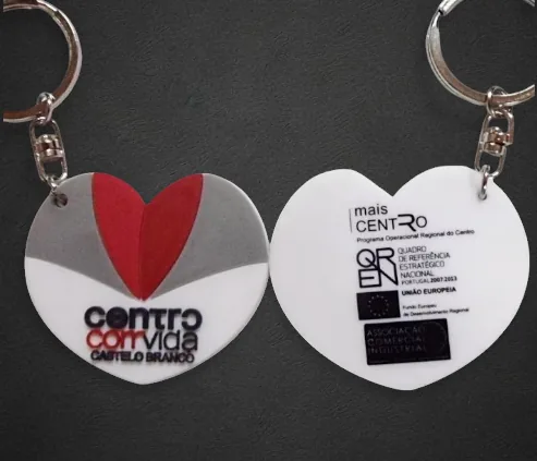 Porta-chaves PVC soft coração Centro com Vida Castelo Branco